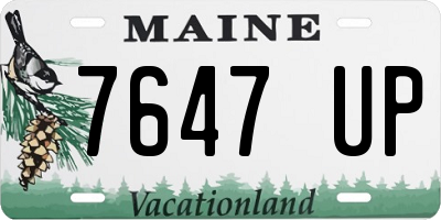 ME license plate 7647UP