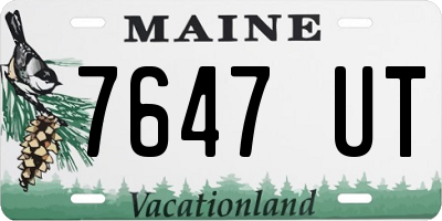 ME license plate 7647UT