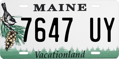 ME license plate 7647UY