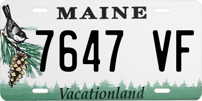 ME license plate 7647VF