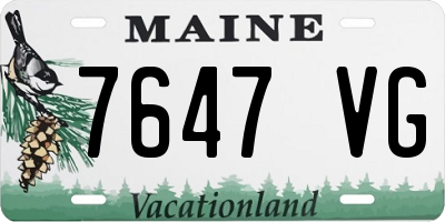 ME license plate 7647VG