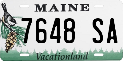 ME license plate 7648SA