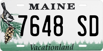 ME license plate 7648SD