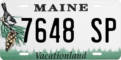ME license plate 7648SP