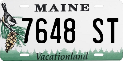 ME license plate 7648ST