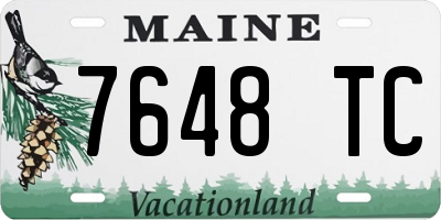 ME license plate 7648TC