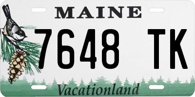 ME license plate 7648TK