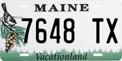 ME license plate 7648TX