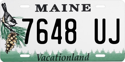 ME license plate 7648UJ