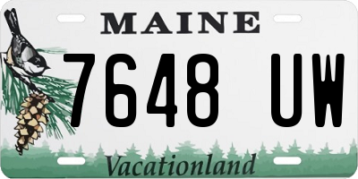 ME license plate 7648UW