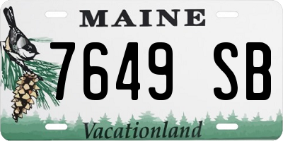 ME license plate 7649SB