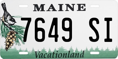 ME license plate 7649SI
