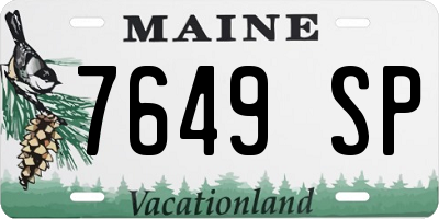 ME license plate 7649SP