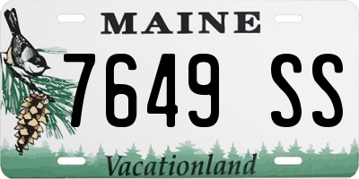 ME license plate 7649SS