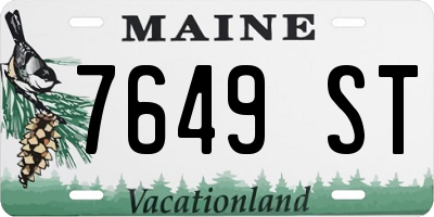 ME license plate 7649ST