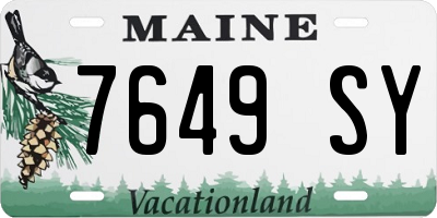 ME license plate 7649SY