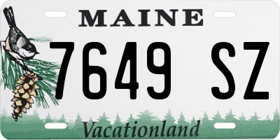 ME license plate 7649SZ