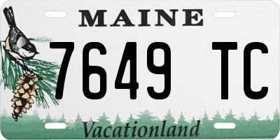 ME license plate 7649TC
