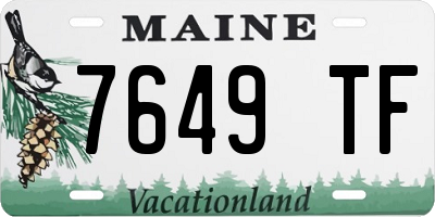 ME license plate 7649TF