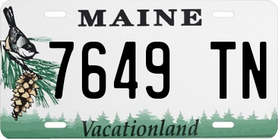 ME license plate 7649TN