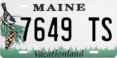 ME license plate 7649TS