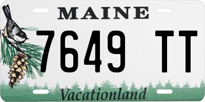ME license plate 7649TT