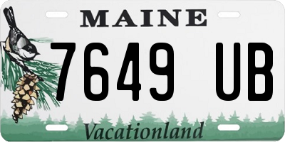 ME license plate 7649UB