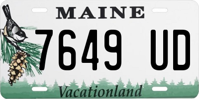 ME license plate 7649UD