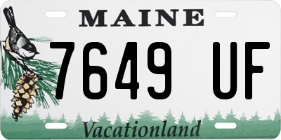 ME license plate 7649UF