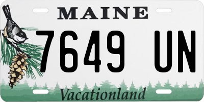 ME license plate 7649UN