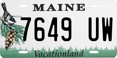 ME license plate 7649UW