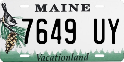 ME license plate 7649UY