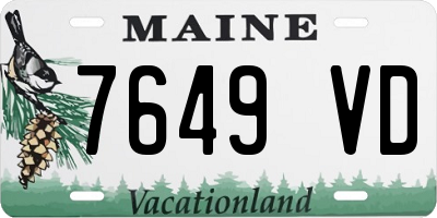 ME license plate 7649VD