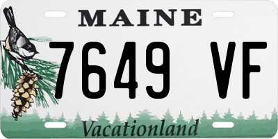 ME license plate 7649VF