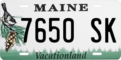 ME license plate 7650SK