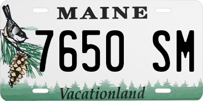 ME license plate 7650SM