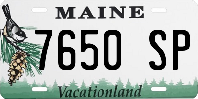 ME license plate 7650SP