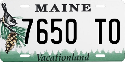 ME license plate 7650TO