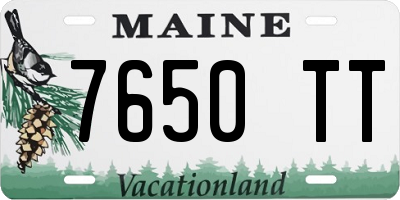 ME license plate 7650TT