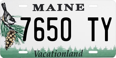 ME license plate 7650TY