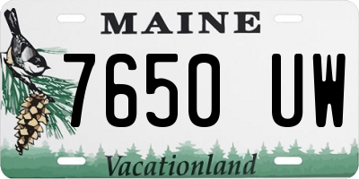 ME license plate 7650UW