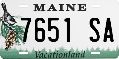 ME license plate 7651SA