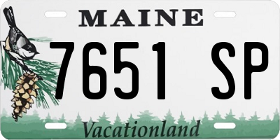 ME license plate 7651SP