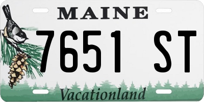 ME license plate 7651ST