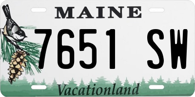 ME license plate 7651SW