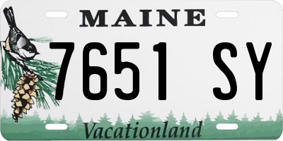 ME license plate 7651SY