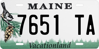 ME license plate 7651TA