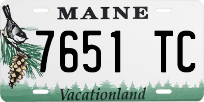 ME license plate 7651TC
