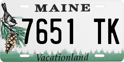 ME license plate 7651TK