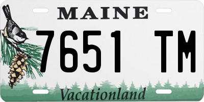 ME license plate 7651TM